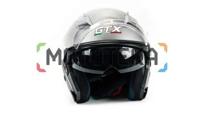 Шлем мото открытый GTX 278 (XL) #1 Metal Titanium (2 визора)