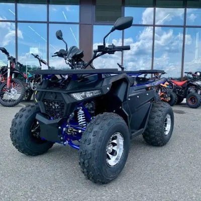 Квадроцикл детский Мотомир ATV Hammer 125 (серия 3) CAST WHEELS чёрный/синий (машинокомплект)