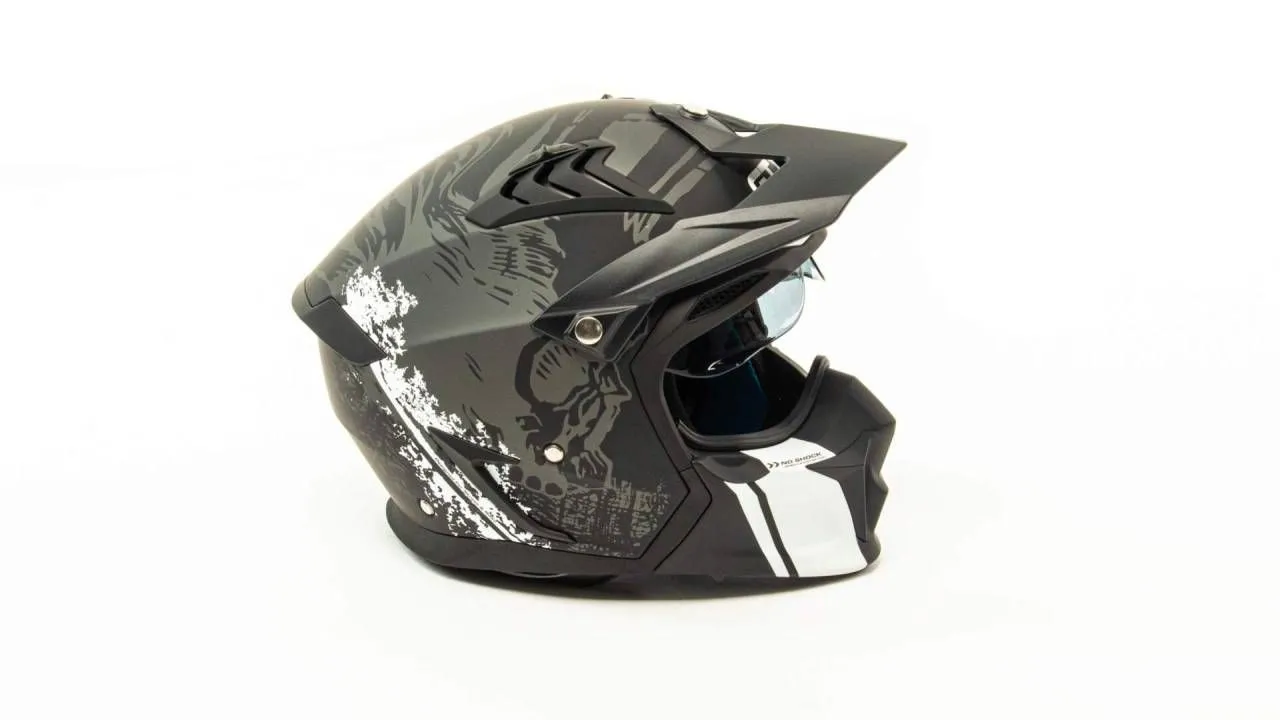 Шлем мото мотард GTX 690 (M) #1 BLACK/BLACK WHITE