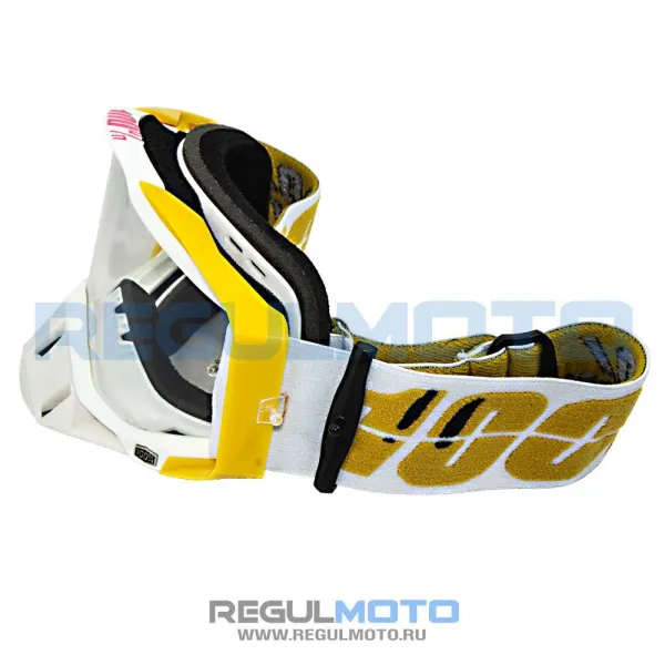 Очки 100% RACECRAFT белый/золотой | Мототека