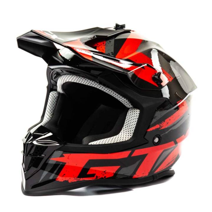 Шлем мото кроссовый GTX 633 (XL) #10 BLACK/RED GREY