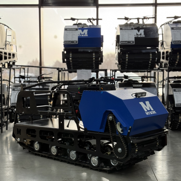 Мотобуксировщик Мужик LUXE М500 NEW Long. 1700. 20 л.с.. катковая. с реверсом. с тормозом